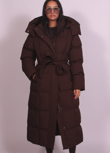 Hooded Puffer Longline Coat