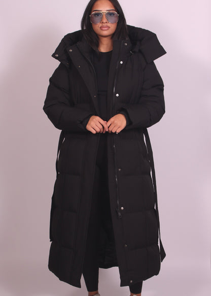 Hooded Puffer Longline Coat
