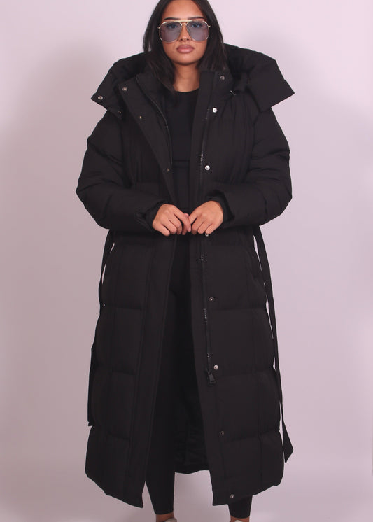Hooded Puffer Longline Coat
