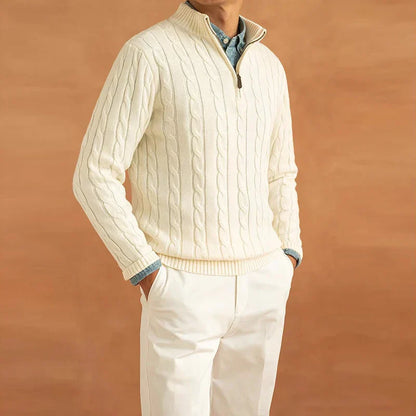 Men's Luxury Turtleneck - Knitted Sweater with Zip